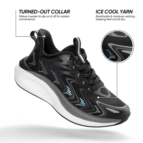[FlyLife] Women's Breathable Lifestyle Sneakers - BLACK - 2